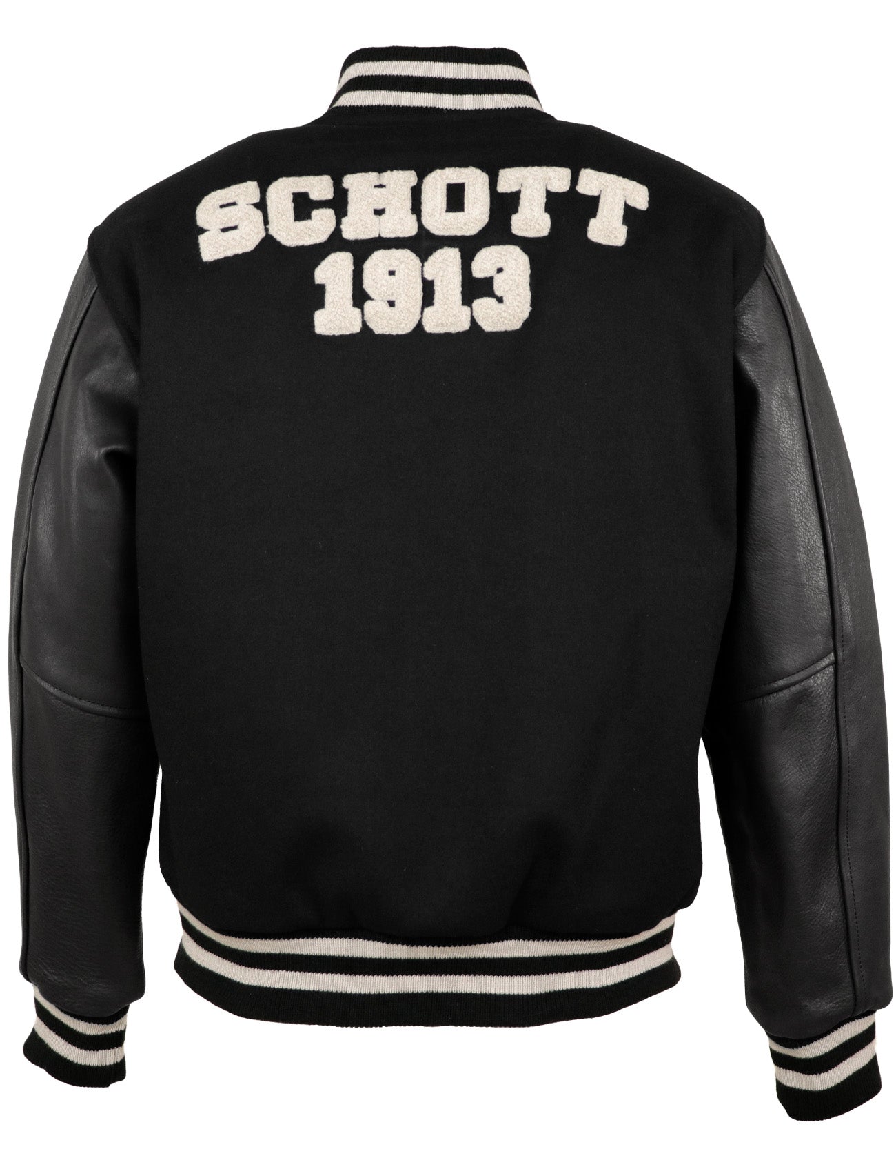 770 - Men's Melton Wool 70's Varsity Jacket with Leather Sleeves