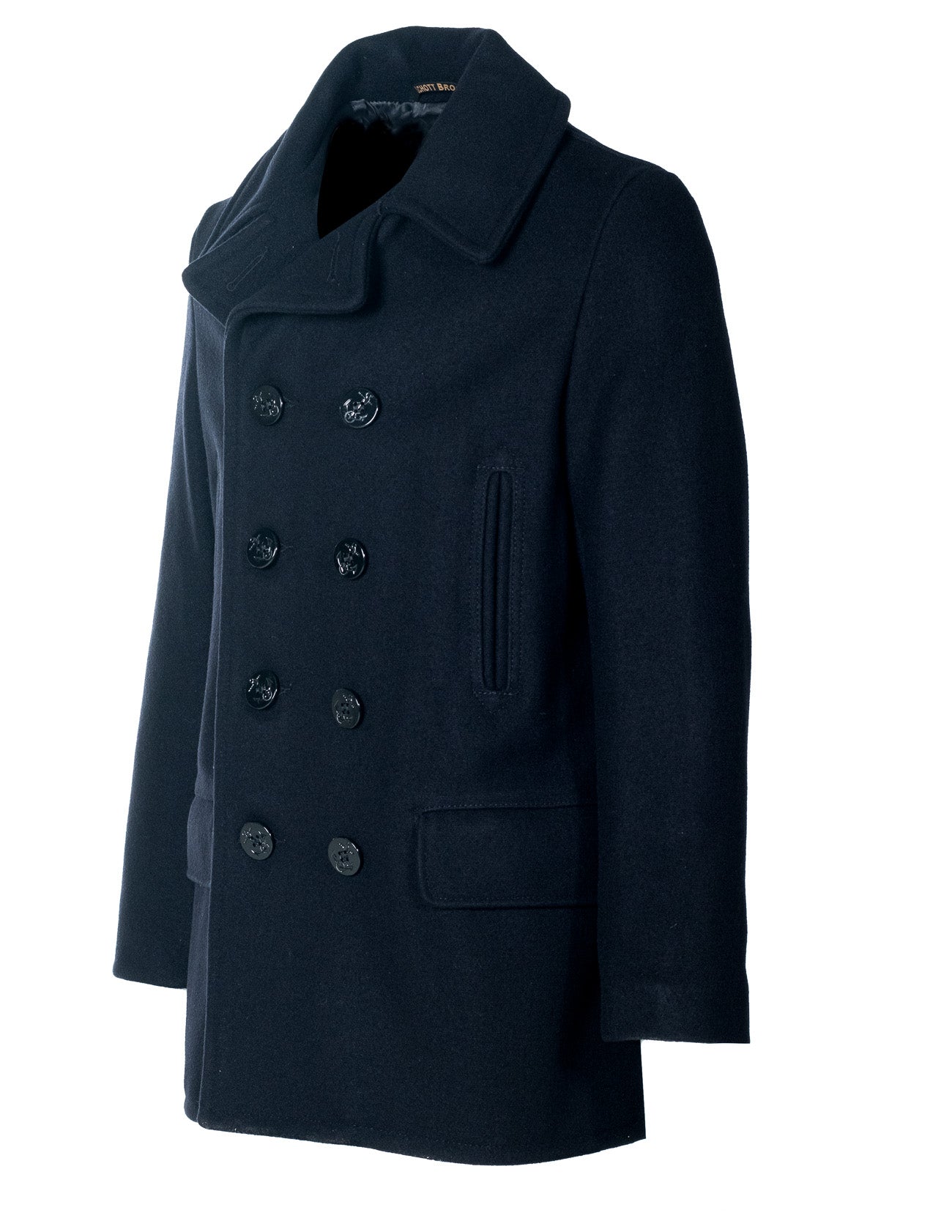 ジャケット・アウター Name. WOOL MELTON SWITCHING PEA COAT Melton Wool Peacoat - Navy