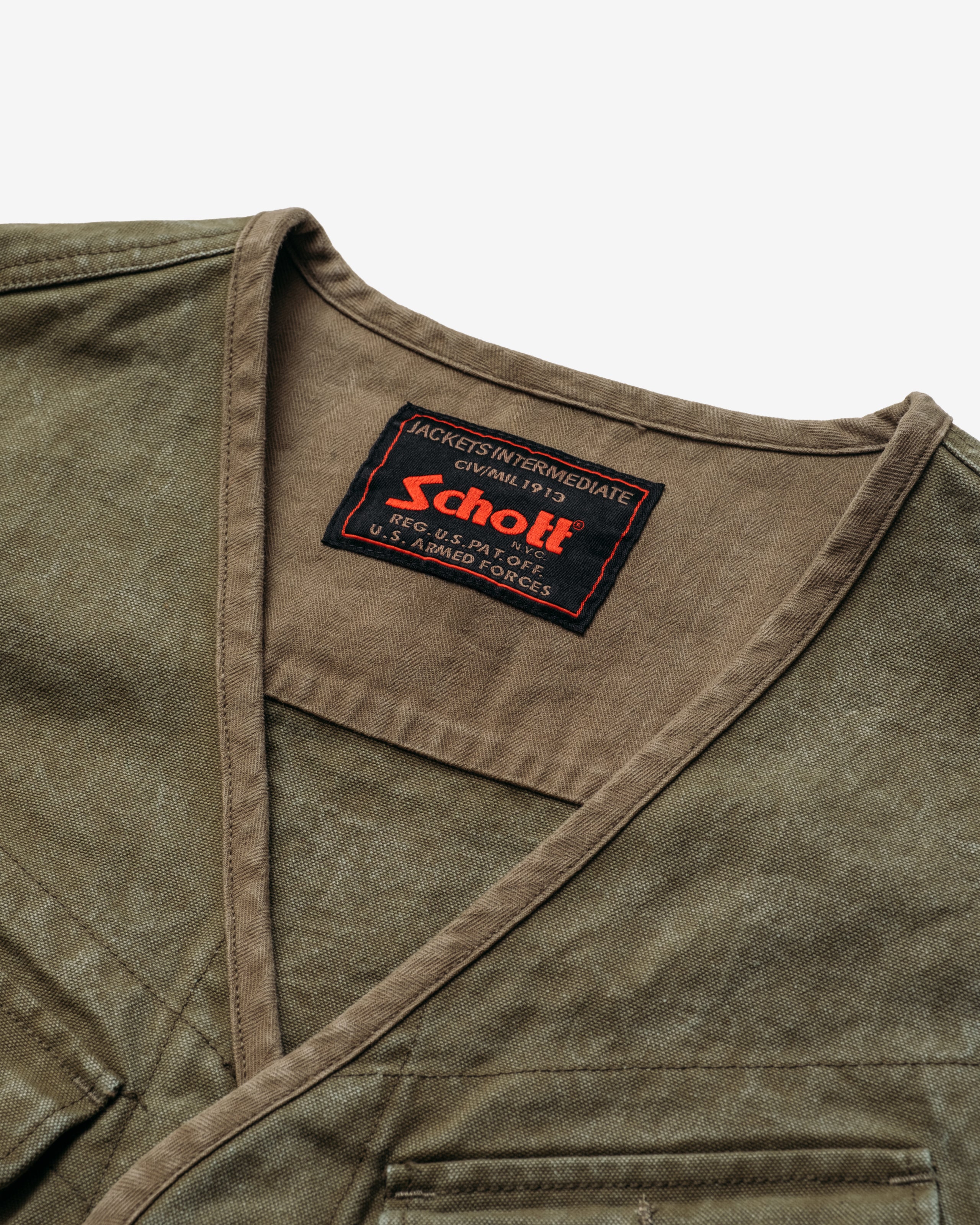 8530V - Stone Washed Utility Vest – Schott N.Y.C.