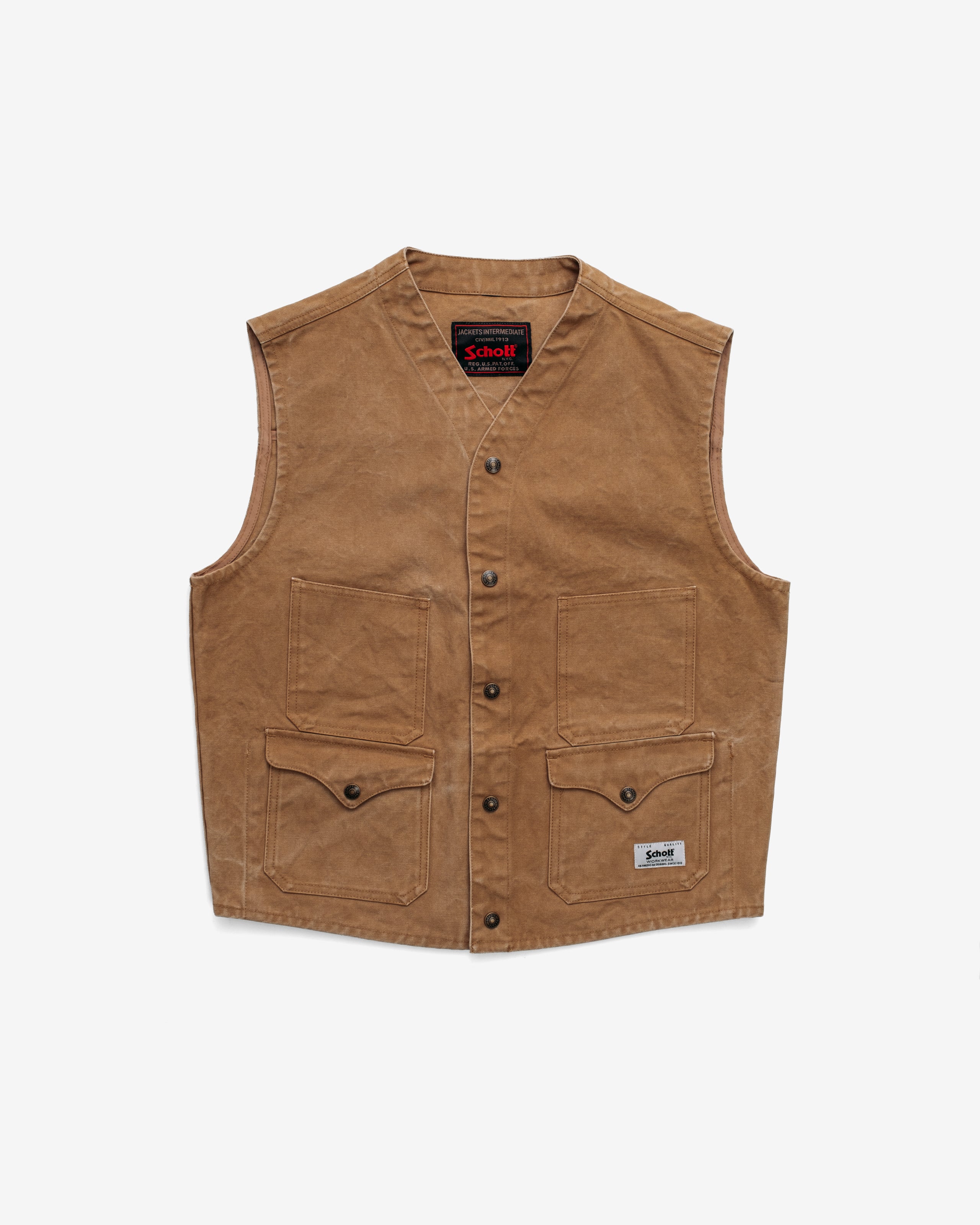 8601V | Cotton Canvas Utility Vest – Schott N.Y.C.