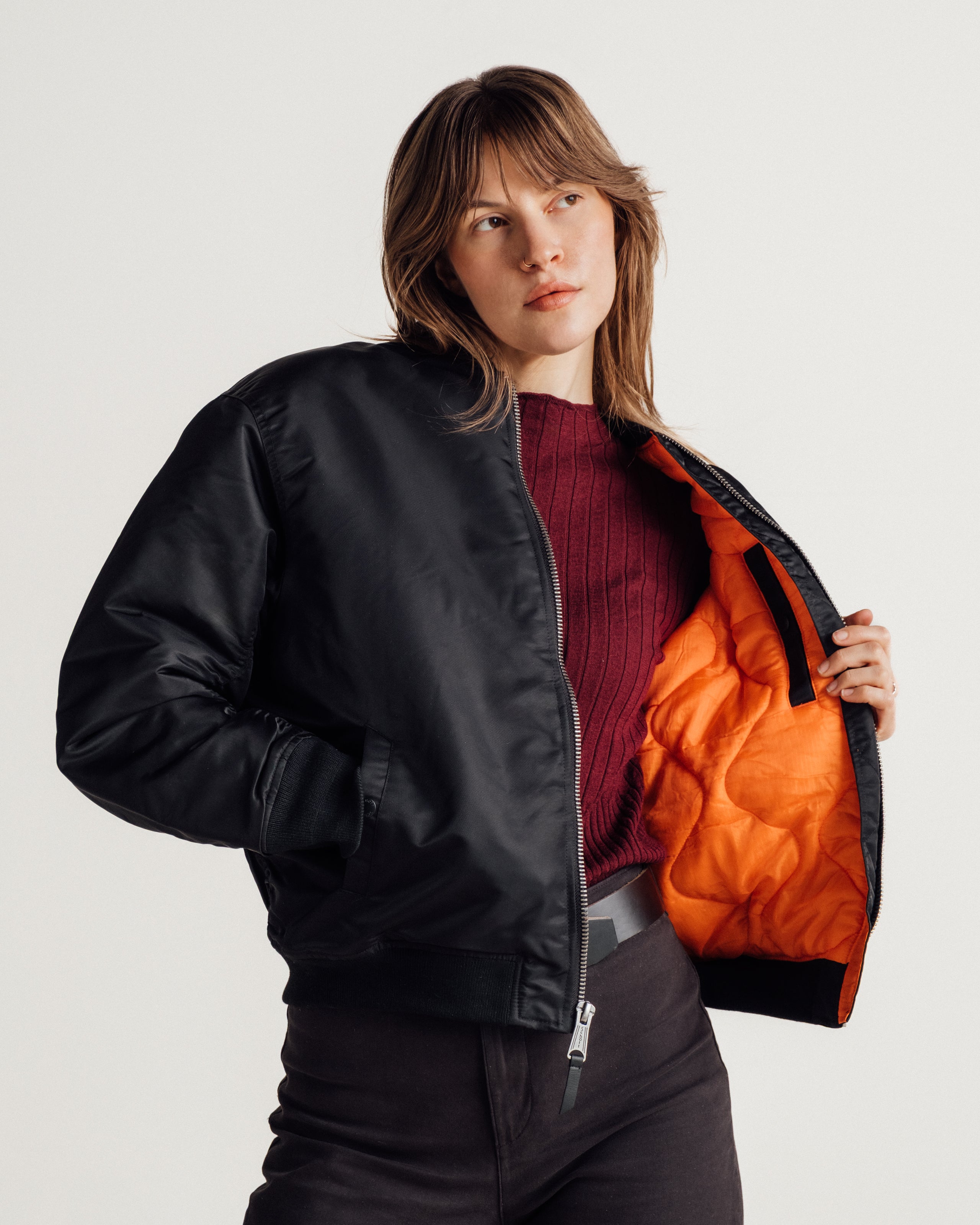 9428W - Women's Nylon MA-1 Jacket – Schott N.Y.C.