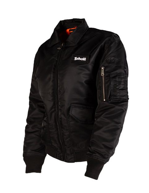 Schott NYC Blouson CWU Fit Loose Femme – Veste Aviateur Légère Et Oversize – Style Urbain Authentique