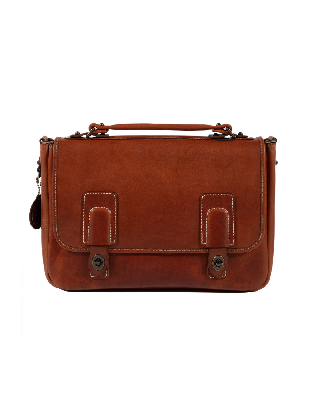 brown leather messenger backpack AM201