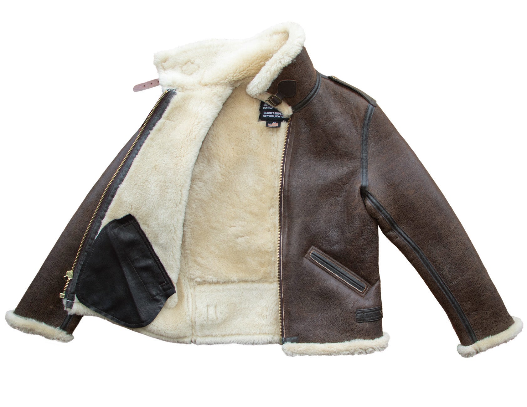 SCHOTT ショットB-6 サイズ40 Schott B-6 Sheepskin Leather Bomber Jacket - Black | Leather