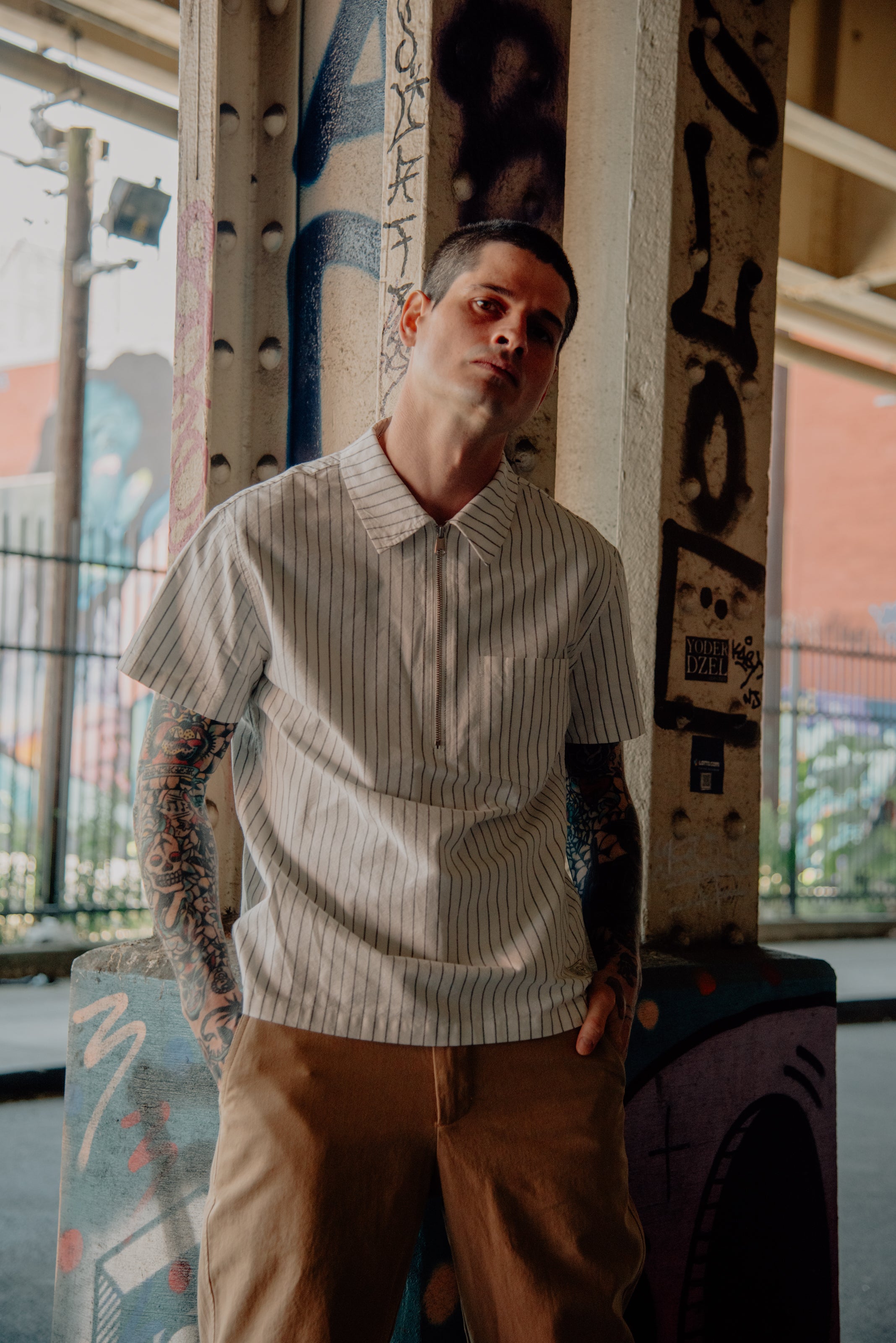 SH2412 - 1/4 Zip Collared Pull Over Shirt – Schott N.Y.C.