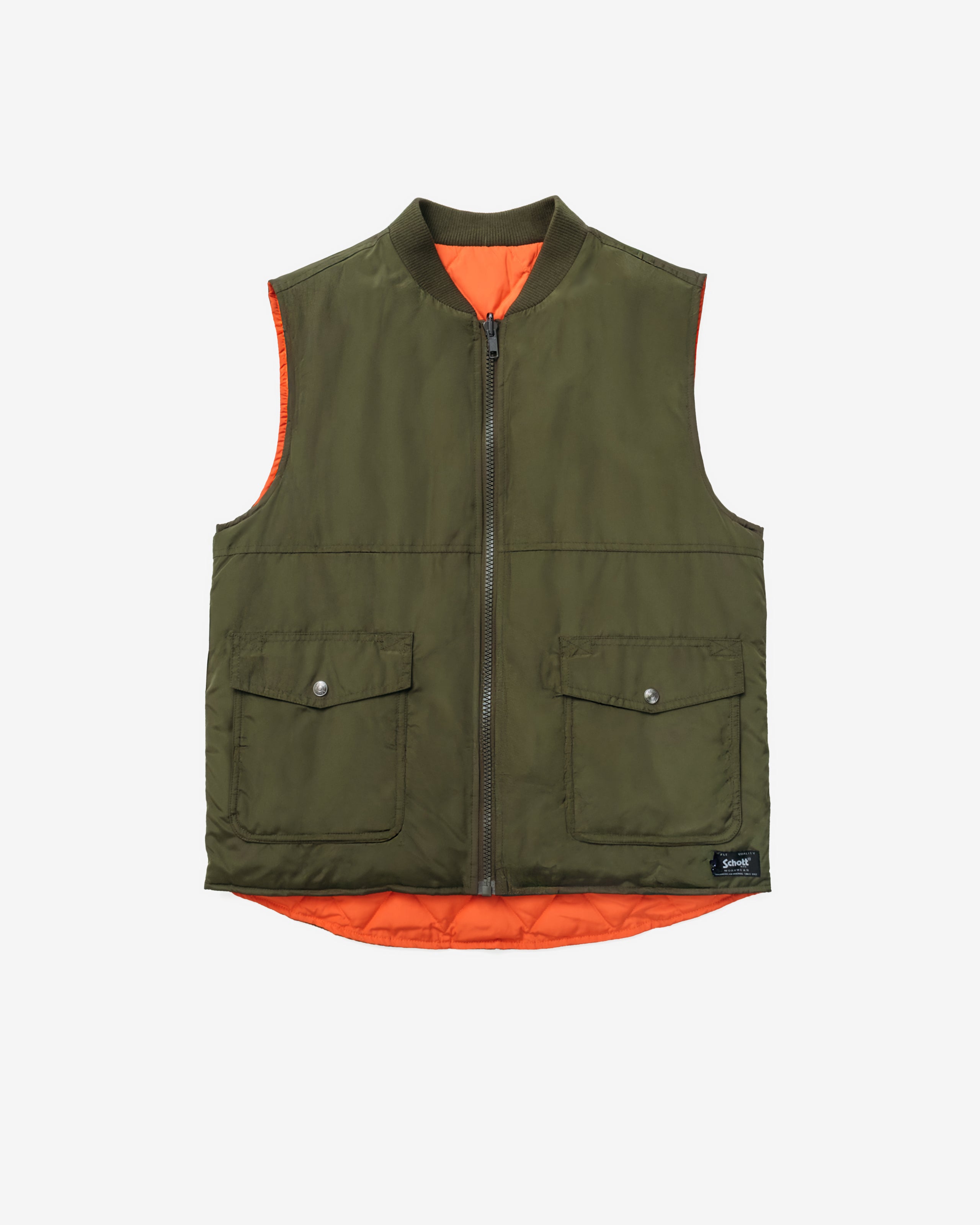 9262DV | Reversible Lightweight Quilted Down Filled Vest – Schott