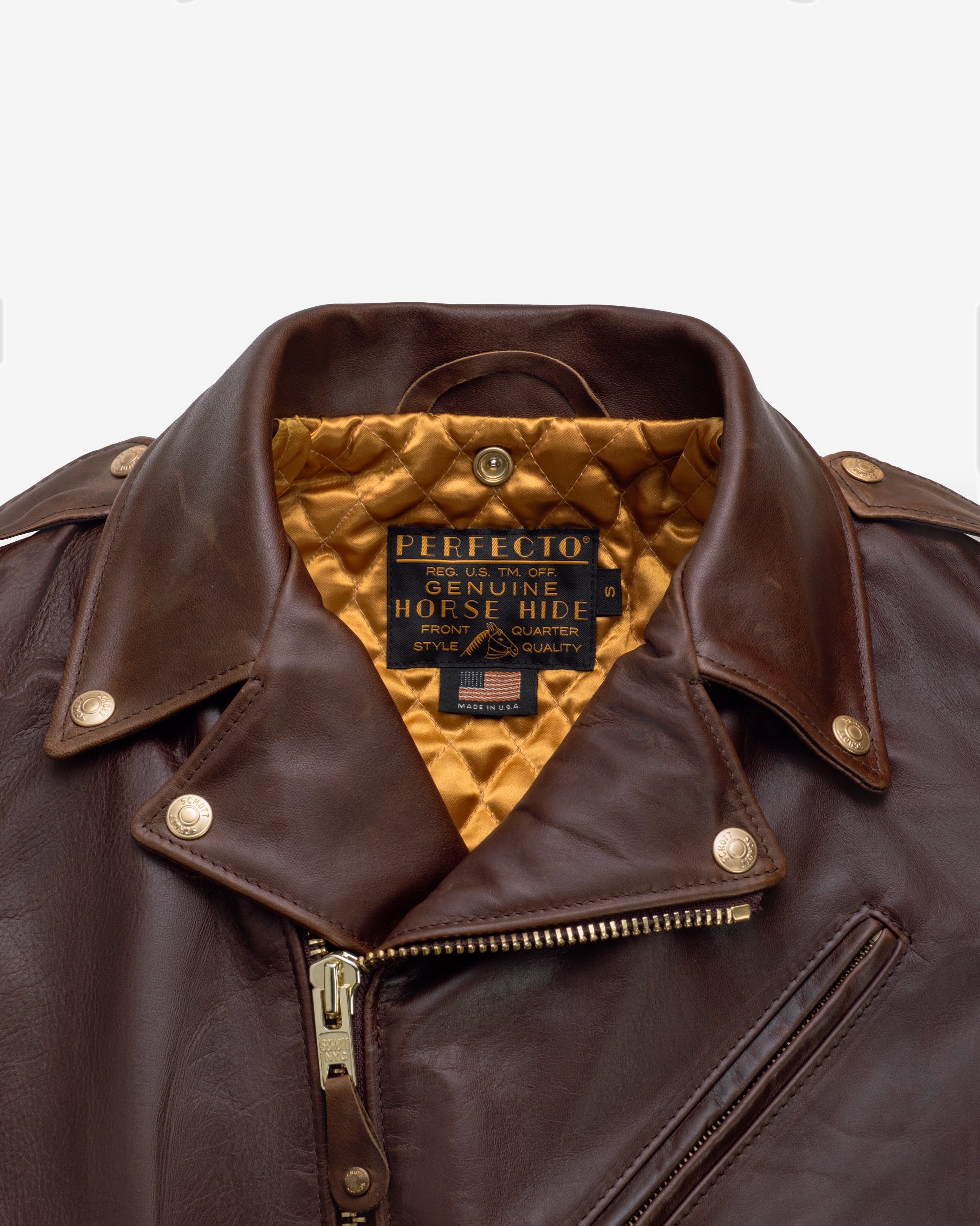 HUF×SCHOTT LEATHER JACKET 562 | Natural Pebbled Cowhide Jacket – Schott N.Y.C.