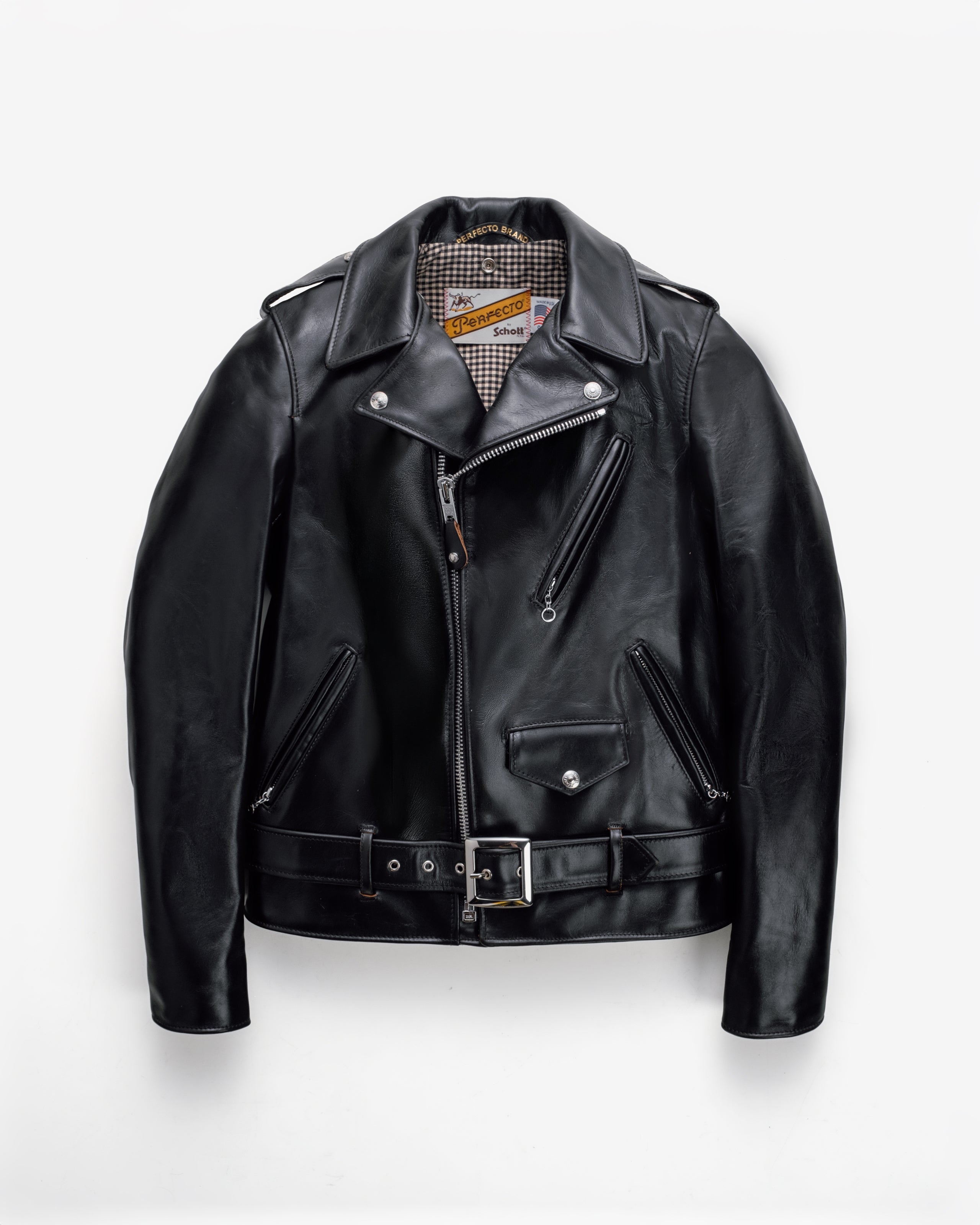 leather motorcycle gear Schott NYC Men's 50s Perfecto Motorcycle Jacket - Black