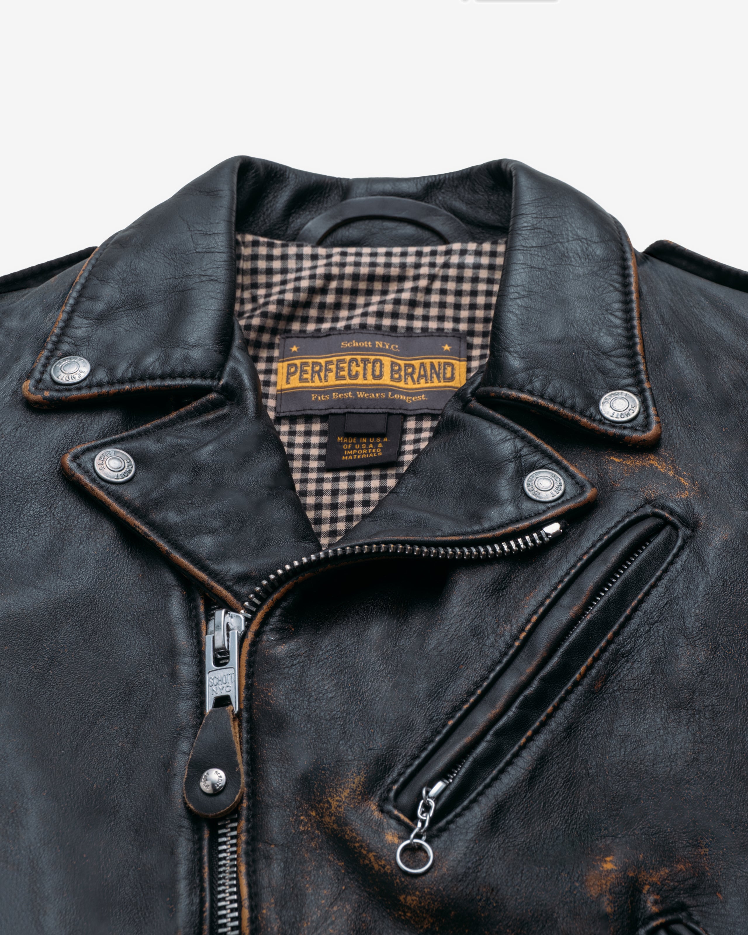 PER71W - Women's Hand Vintaged Cowhide Perfecto Jacket – Schott N.Y.C.