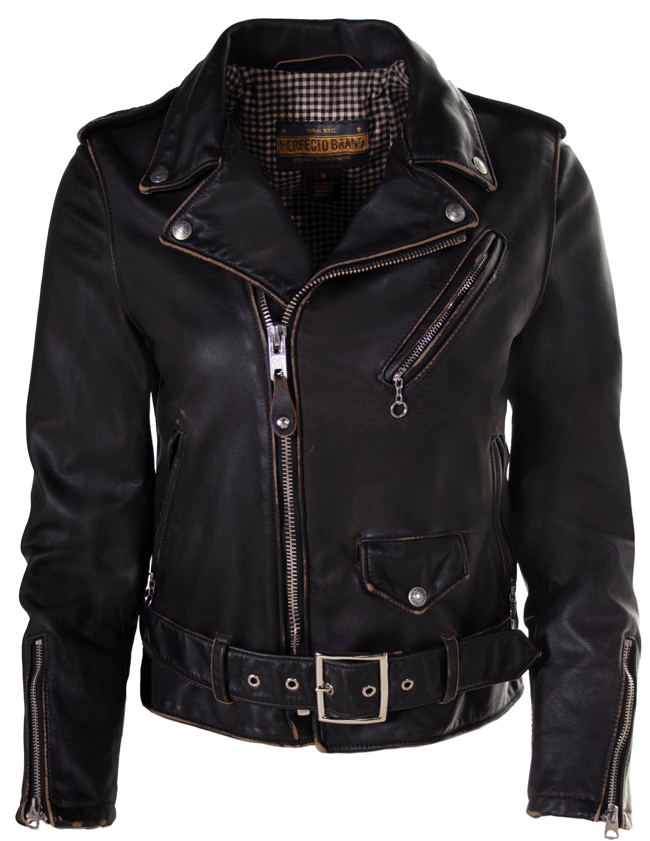 PER71W - Women's Hand Vintaged Cowhide Perfecto Jacket – Schott N.Y.C.