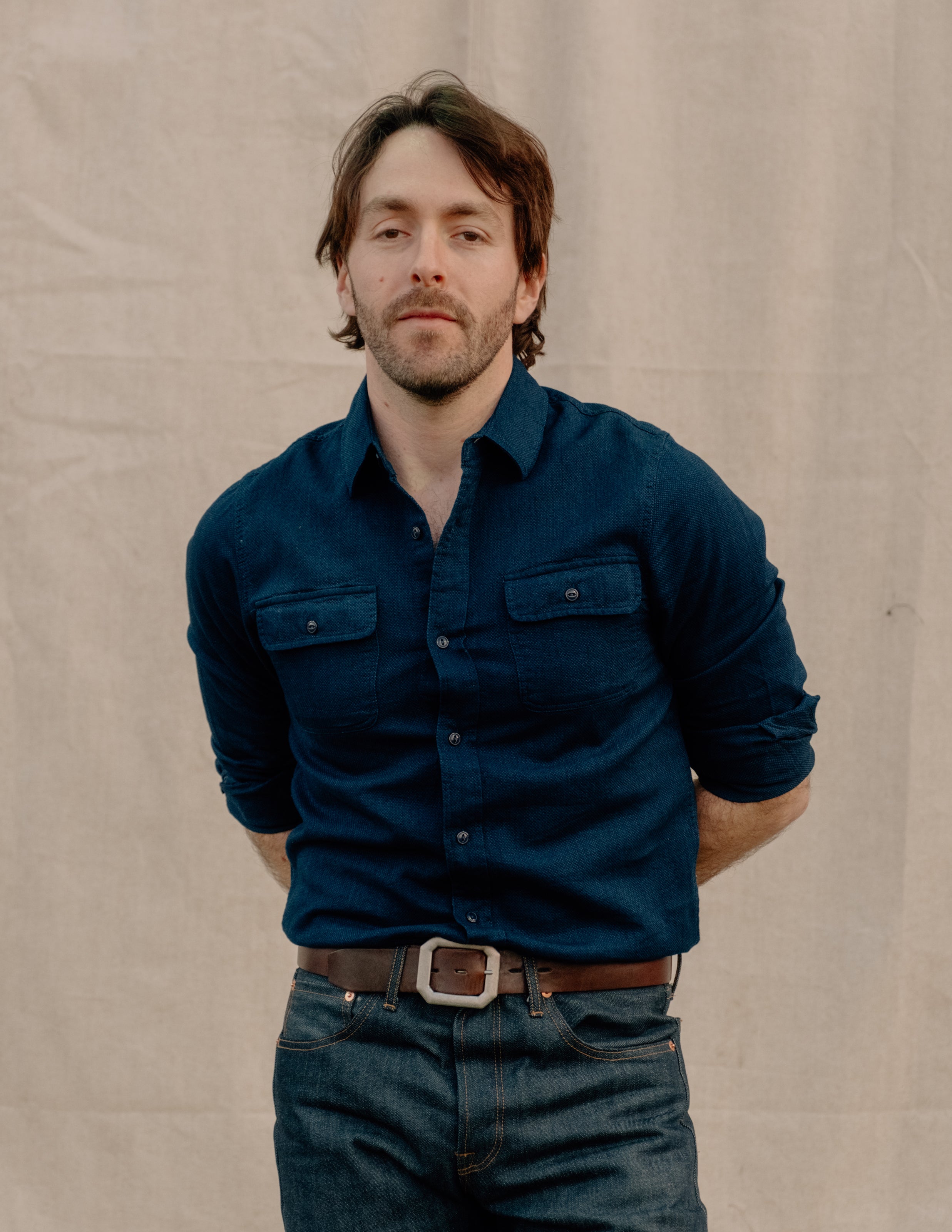 SH2308 | Long Sleeve Indigo Cotton Work Shirt – Schott N.Y.C.