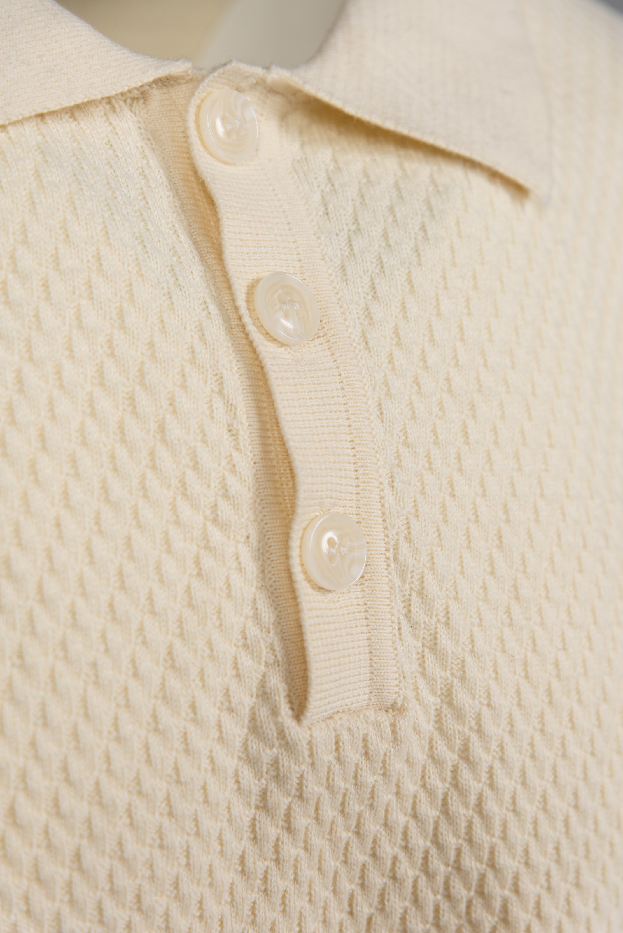 SH2409 - Cotton Basket Weave Design Knit Pullover Polo Shirt