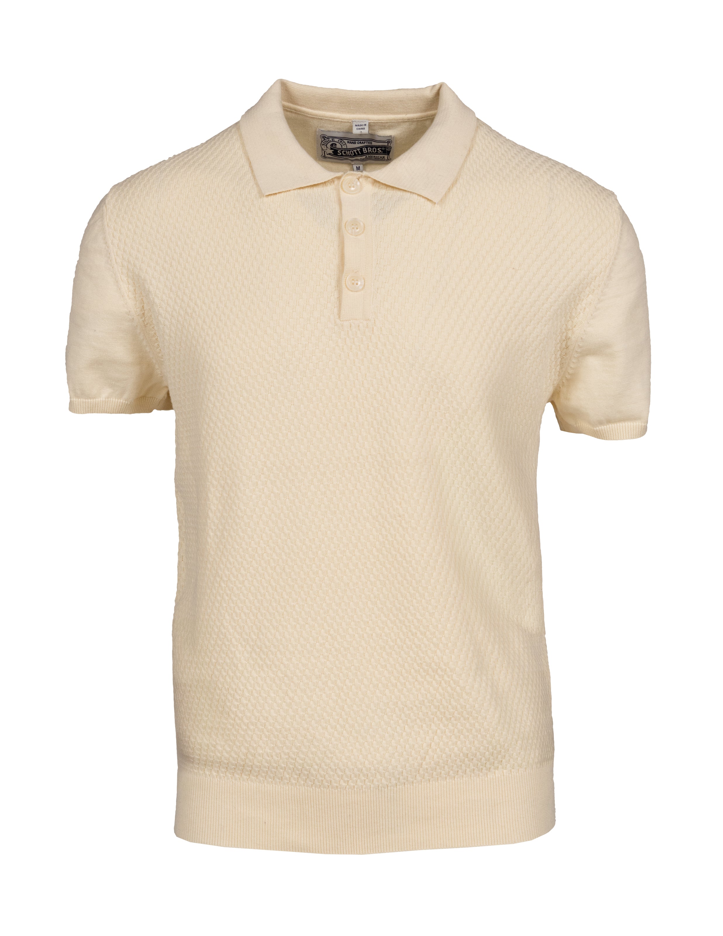 SH2409 - Cotton Basket Weave Design Knit Pullover Polo Shirt