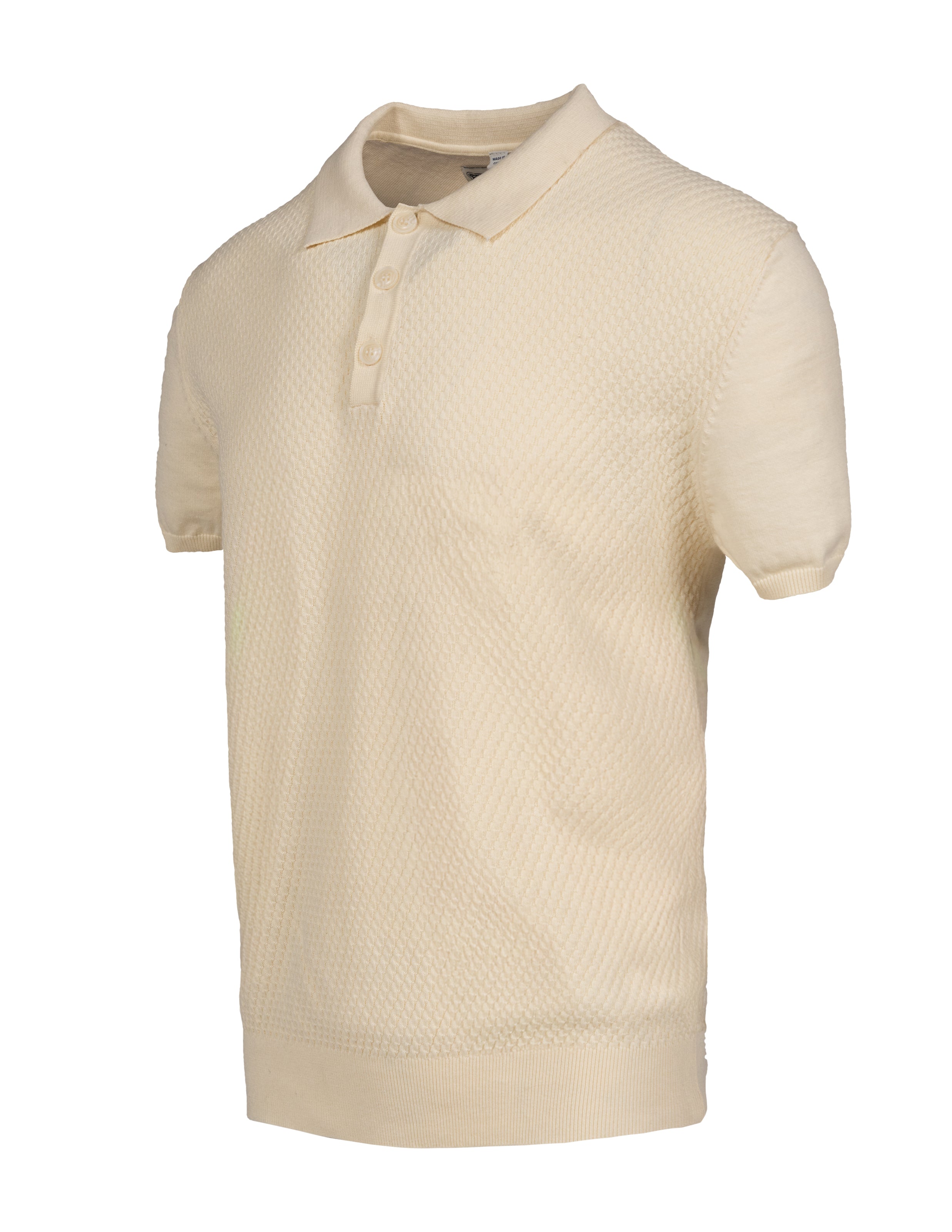 SH2409 - Cotton Basket Weave Design Knit Pullover Polo Shirt