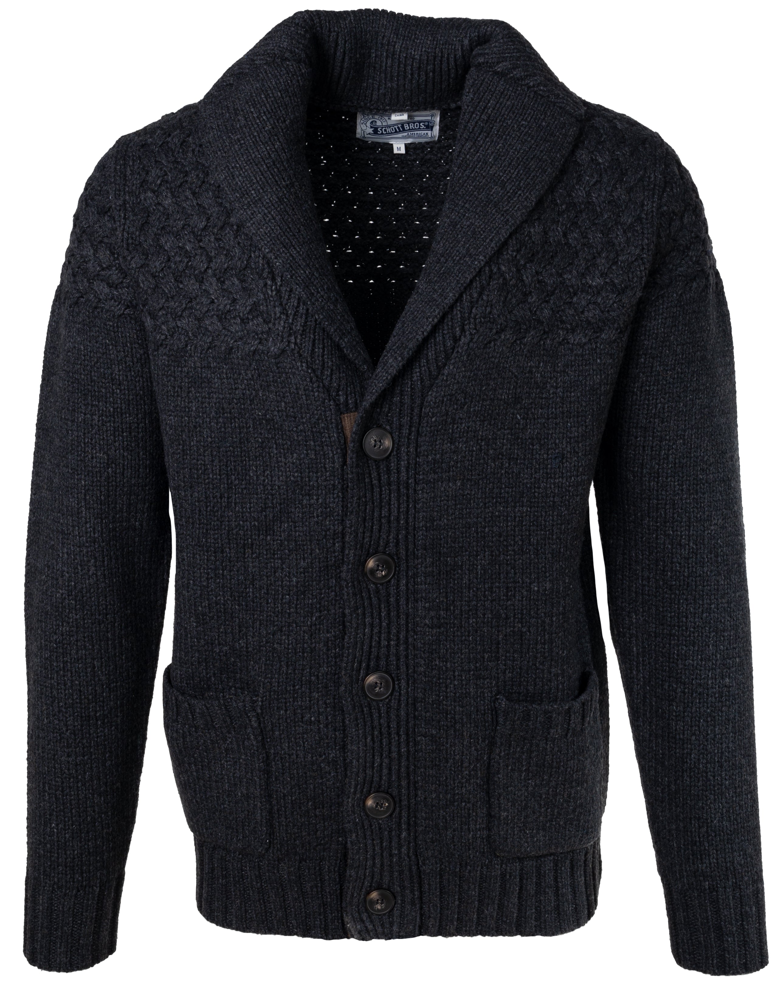 SW2029 - Wool Blend Basketweave Cardigan – Schott N.Y.C.