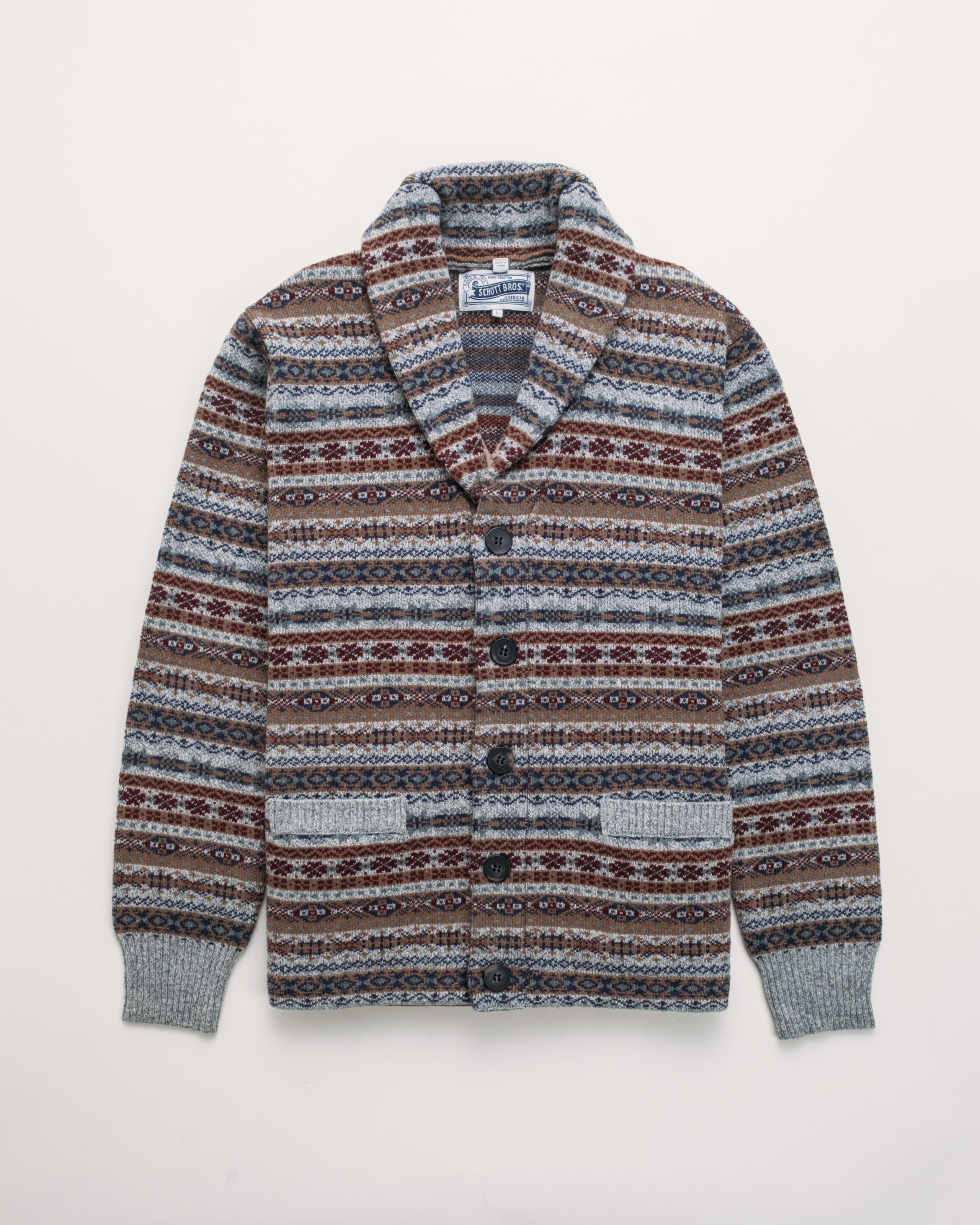 【x1y2jx0wt.sycppccn】アルチザン 羊革 ニット 切替 SW2129 - Wool Blend Fair Isle Cardigan – Schott N.Y.C.