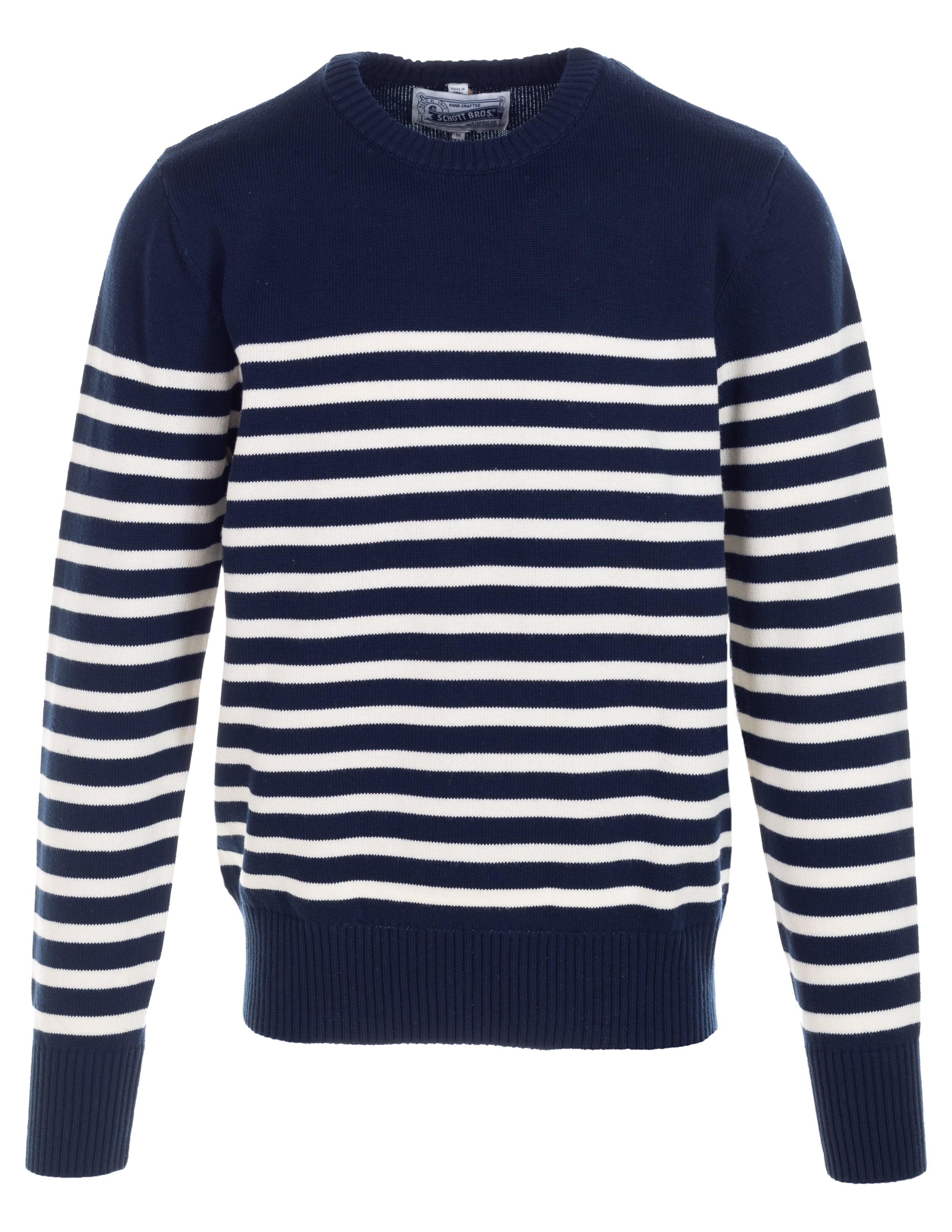 SW2206 - Striped Cotton Crewneck Sweater – Schott N.Y.C.