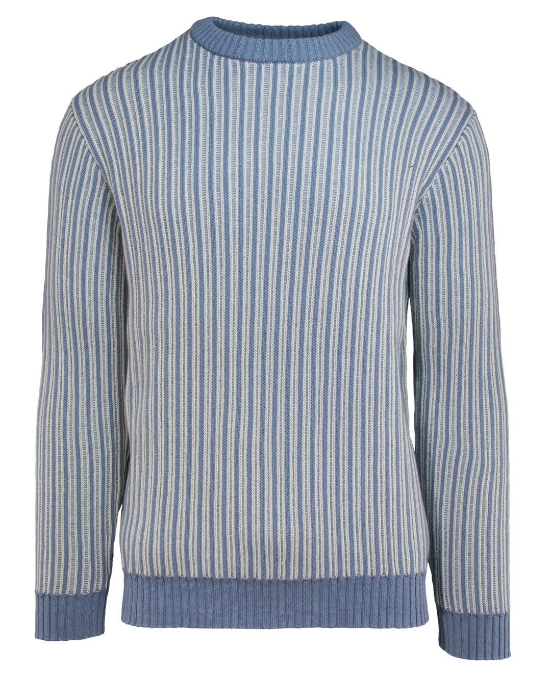 SW2410 - Vertical Striped Cotton Ribbed Knit Crew Neck Sweater – Schott ...