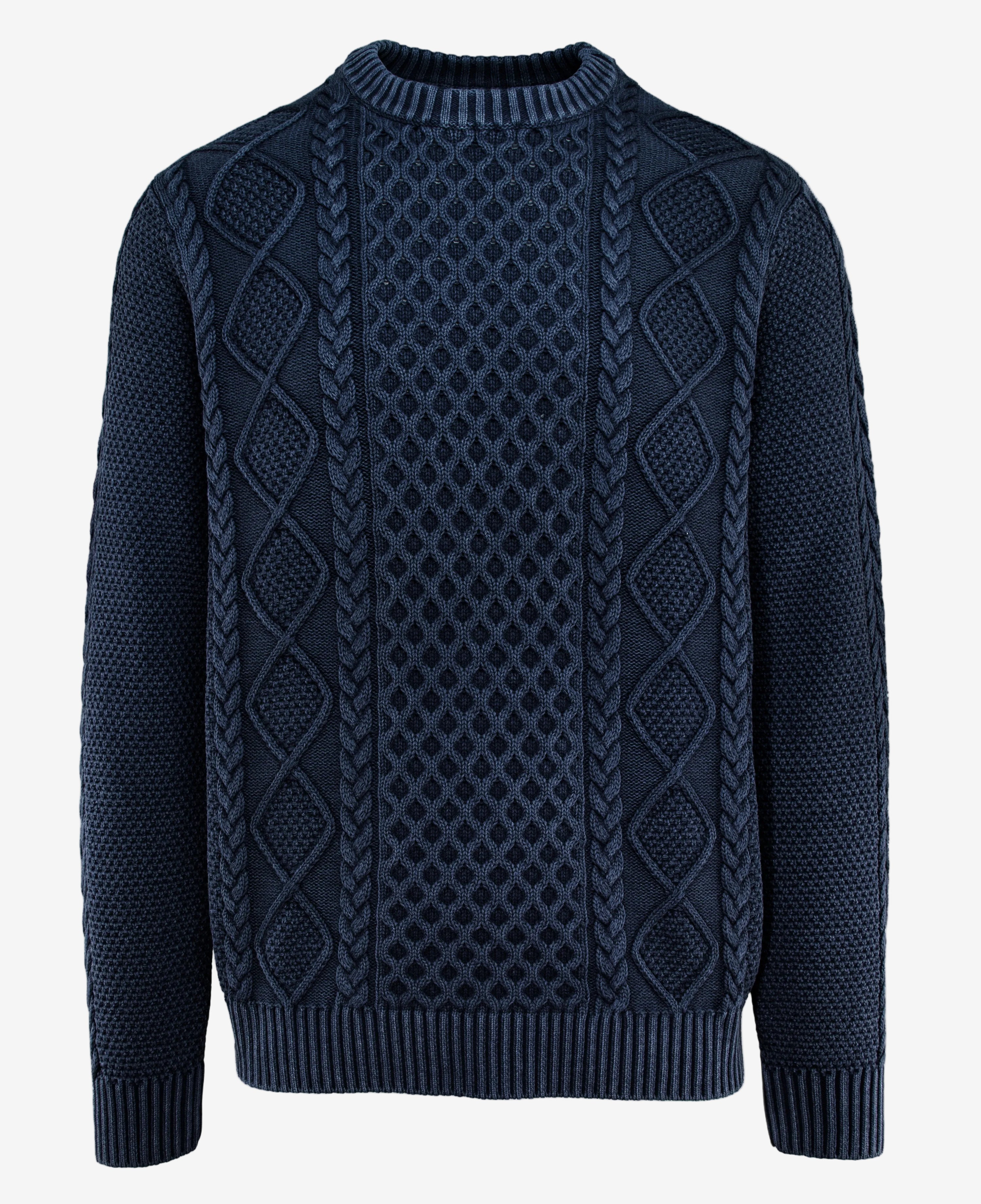 SW2415 - Stonewashed Cotton Cable Knit Sweater – Schott N.Y.C.