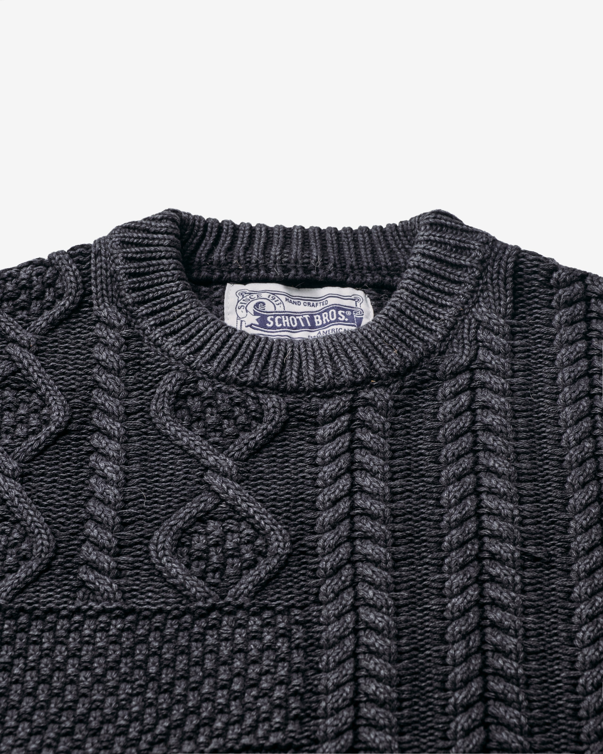 SW2435 - Stonewashed Patchwork 100% Cotton Sweater – Schott N.Y.C.
