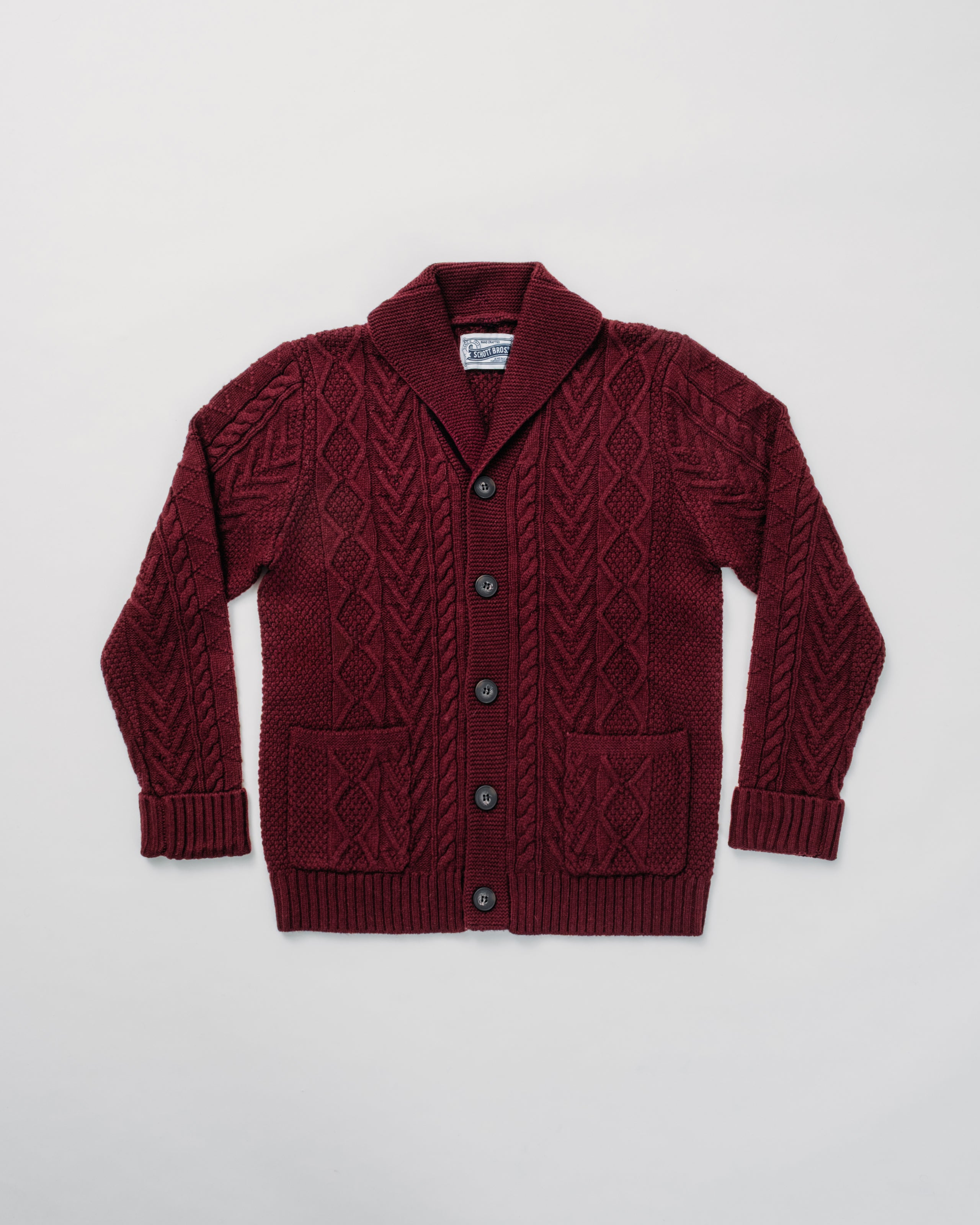 トップス Intarsia Cable Cardigan SW2561 - Cable Knit Cardigan – Schott N.Y.C.