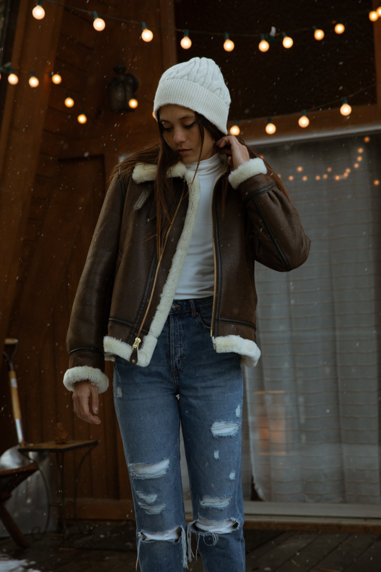 Women's Sheepskin B-3 Bomber Jacket 247SW