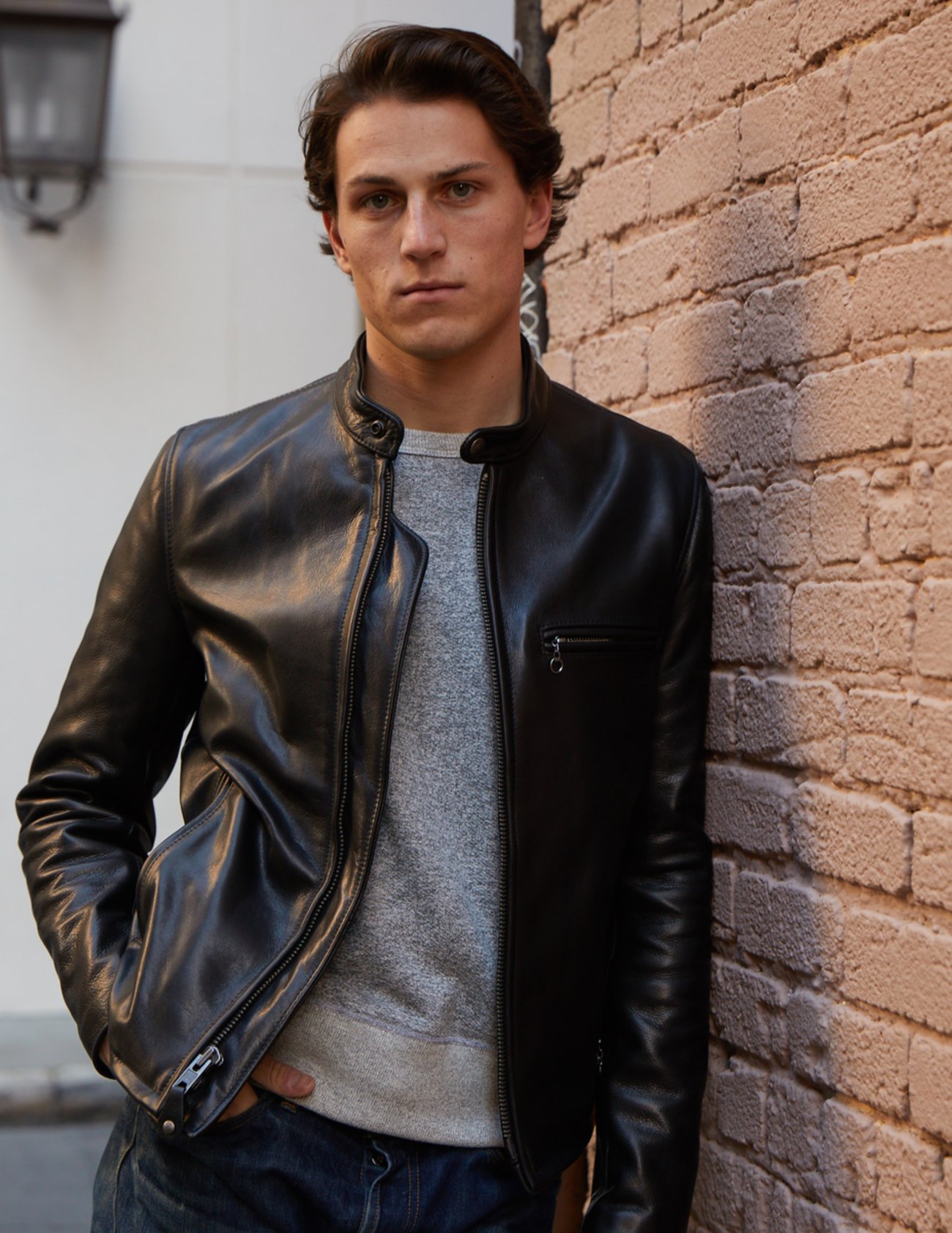 SCHOTT VINTAGE CAFE RACER LEATHER JACKET